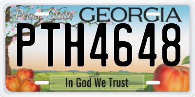 GA license plate PTH4648
