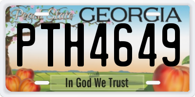 GA license plate PTH4649
