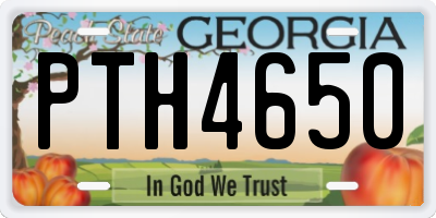 GA license plate PTH4650