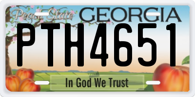 GA license plate PTH4651