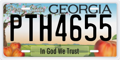 GA license plate PTH4655