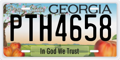 GA license plate PTH4658