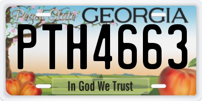 GA license plate PTH4663