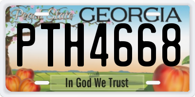 GA license plate PTH4668