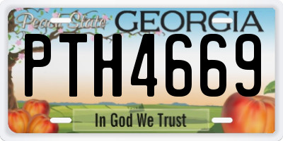 GA license plate PTH4669