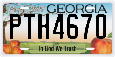 GA license plate PTH4670