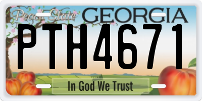 GA license plate PTH4671