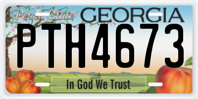 GA license plate PTH4673
