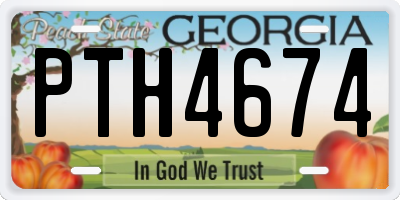 GA license plate PTH4674