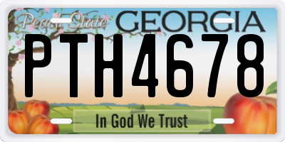 GA license plate PTH4678