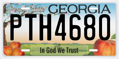 GA license plate PTH4680