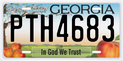 GA license plate PTH4683