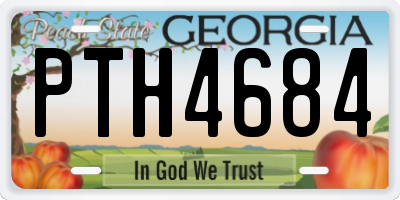 GA license plate PTH4684