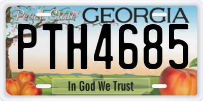 GA license plate PTH4685