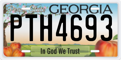 GA license plate PTH4693