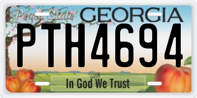 GA license plate PTH4694