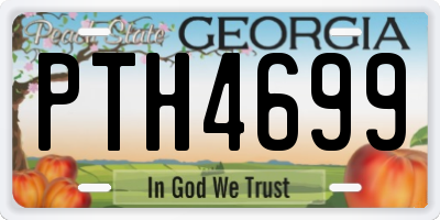 GA license plate PTH4699