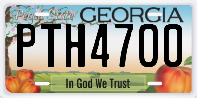GA license plate PTH4700