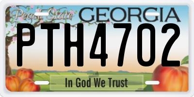 GA license plate PTH4702
