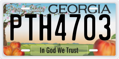 GA license plate PTH4703