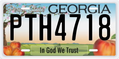 GA license plate PTH4718