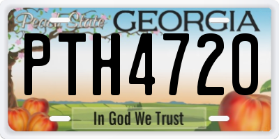 GA license plate PTH4720