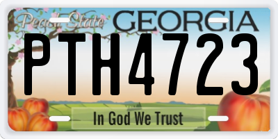 GA license plate PTH4723