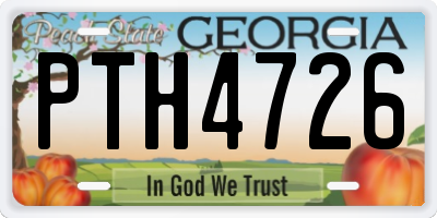 GA license plate PTH4726