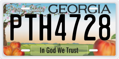 GA license plate PTH4728