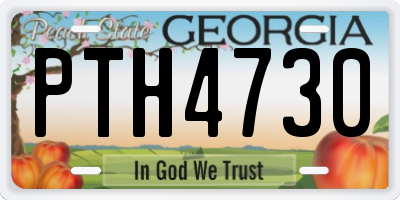 GA license plate PTH4730