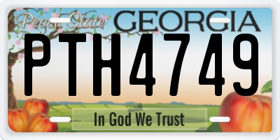 GA license plate PTH4749