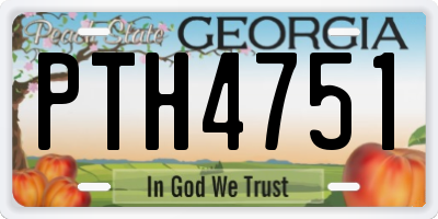 GA license plate PTH4751