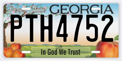 GA license plate PTH4752