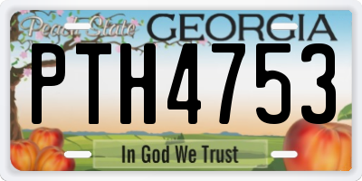 GA license plate PTH4753