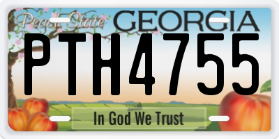 GA license plate PTH4755