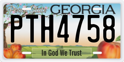 GA license plate PTH4758