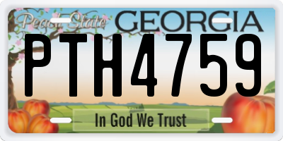 GA license plate PTH4759