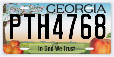 GA license plate PTH4768