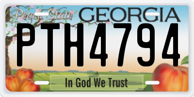 GA license plate PTH4794