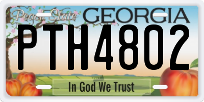 GA license plate PTH4802