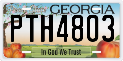 GA license plate PTH4803