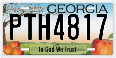 GA license plate PTH4817