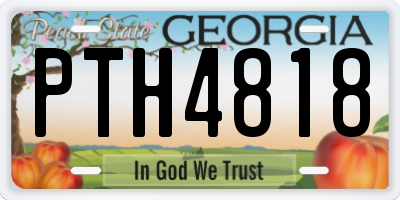 GA license plate PTH4818