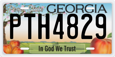 GA license plate PTH4829