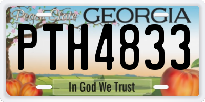 GA license plate PTH4833
