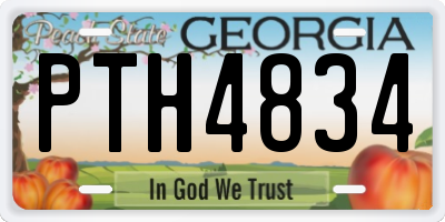 GA license plate PTH4834