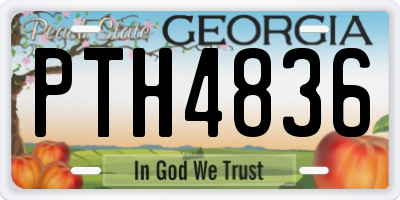 GA license plate PTH4836