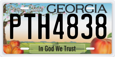 GA license plate PTH4838