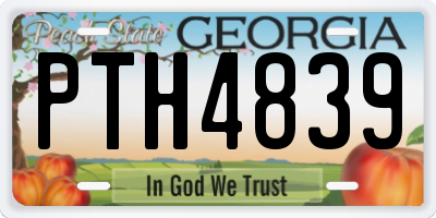 GA license plate PTH4839