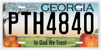 GA license plate PTH4840